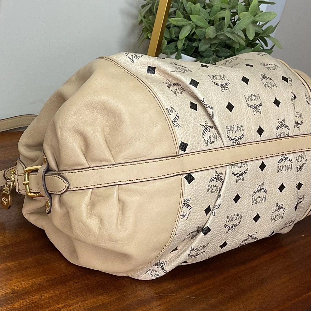 MCM Tan Monogram Satchel - Picture 15 of 16